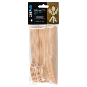 Chef Aid Wooden Cutlery 24pc Assorted